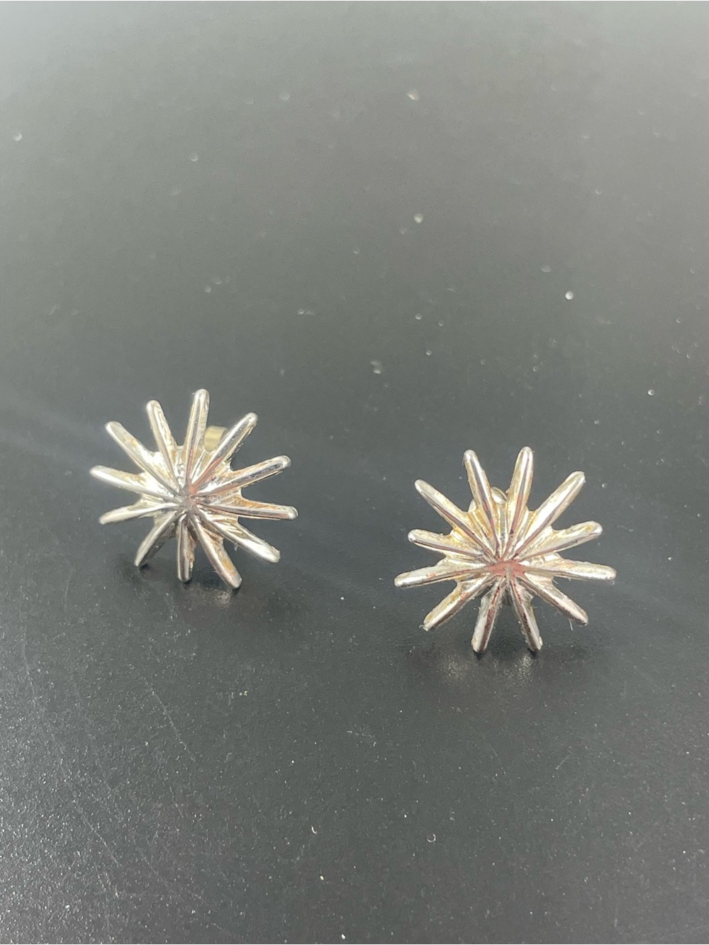 Sterling Starburst Stud Earrings - Silver